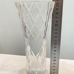 s855 クリスタルガラス 花瓶 ダイヤモンドカット トーヨー　未使用品の画像