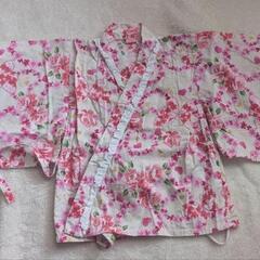 女の子　花柄　浴衣ドレス　100cm