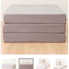 マットレス＆枕セット｜ニトリマットレス10cm 3つ折りシングル＆枕セットの画像