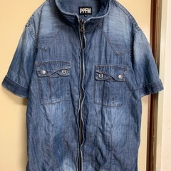 ★ PPFM デニム シャツ 逆開 両開きファスナー ワイヤー襟 ★の画像
