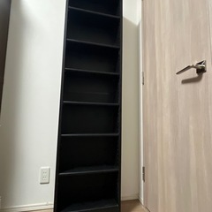 薄型本棚 黒　奥行き17.5cm 幅45cm 高さ178cm 