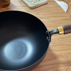新品　24cm 鋳鉄　片手鍋 中華鍋　の画像