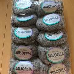 毛糸 ラメ入モヘア グレー系 10個セット