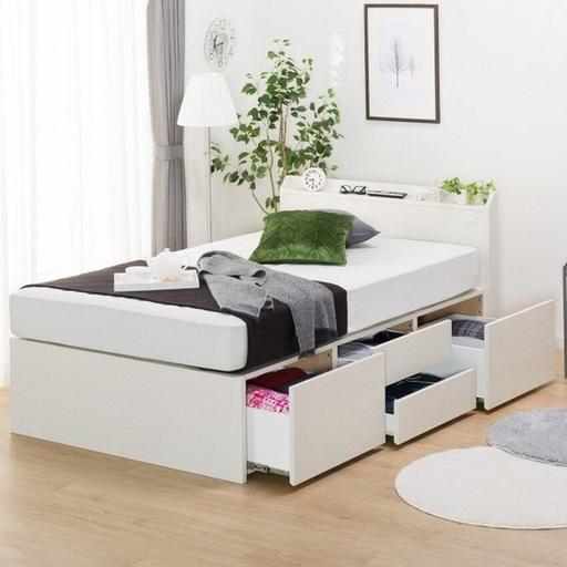 【取引済み】ニトリ セミダブルベッドフレーム(ジオ チェスト40J WW)