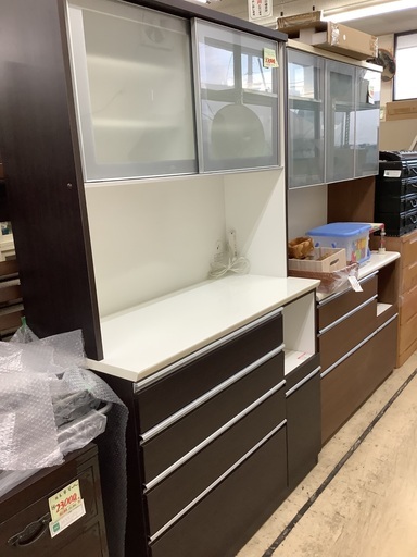 ニトリ キッチンボード ブラウン レジューム W120cm 管C250525BK (ベストバイ 静岡県袋井市)