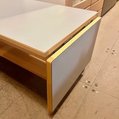 《売約済》【武蔵小山店】 NITORI 折りたたみ センターテーブル by BEAMS DESIGN ビームズ デザイン ローテーブル ソファテーブル リビング テーブル 折り畳み コンパクト ライトグレー マットデザイン おしゃれ ワークデスク 座卓 デスク ニトリの画像