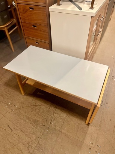 《売約済》【武蔵小山店】 NITORI 折りたたみ センターテーブル by BEAMS DESIGN ビームズ デザイン ローテーブル ソファテーブル リビング テーブル 折り畳み コンパクト ライトグレー マットデザイン おしゃれ ワークデスク 座卓 デスク ニトリ