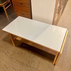 《売約済》【武蔵小山店】 NITORI 折りたたみ センターテーブル by BEAMS DESIGN ビームズ デザイン ローテーブル ソファテーブル リビング テーブル 折り畳み コンパクト ライトグレー マットデザイン おしゃれ ワークデスク 座卓 デスク ニトリの画像