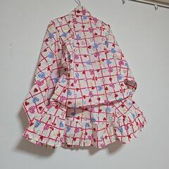 ドレス浴衣・寝巻きにしても🩷120cm(甚平)帯付の画像