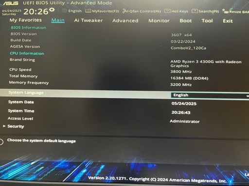 Ryzen 3 4300G ASUS A520M-K DDR4 16GB セット