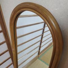 m120×40㎝ラタン壁掛ミラーの画像