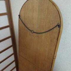 m120×40㎝ラタン壁掛ミラーの画像