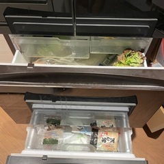 《6/23〜29お渡し》三菱6ドア冷蔵庫 455L（MR-MB45F-ZT）✨ダークブラウン・美品✨の画像