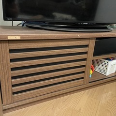 木目調テレビボード（ロータイプ）幅約100cm♪収納力あり！