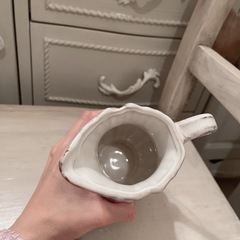 シャビー ナチュラル フレンチ カントリー 花瓶 持ち手つき アンティークの画像