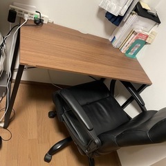 シンプル学習机＆オフィスチェアセット♪コンパクトで省スペース◎