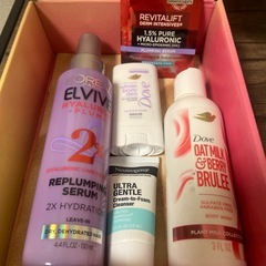 美容お試しキット✨LOREAL PARIS ELVIVE  Dove  ヘアセラム　泡洗顔　ボディーソープ　デオドラントスティックの画像