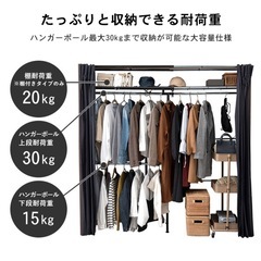 収納クローゼット/ハンガーラック/衣類収納の画像