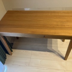 無印良品　タモ材　デスク　引出し付
