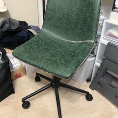 デスクチェア ヴィンテージデザイン グリーン レザー
