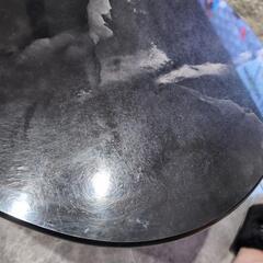 黒　大理石調　ローテーブルの画像