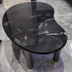 黒　大理石調　ローテーブルの画像