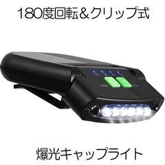 *帽子に取付け★ キャップライト ヘッドライト 防水 USB充電 センサー搭載の画像
