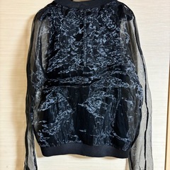 ZARA BASIC黒シースルーシャツの画像