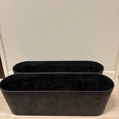 プランター2個セット　amabro アートストーン コンテナ ラウンド Mサイズの画像