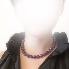 気品溢れる天然アメジスト 大玉 ネックレス46cmの画像