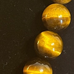 天然タイガーアイ 大玉 ネックレス 46cmの画像