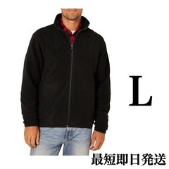 メンズ フリース ジャケット ブラック Ｌ ジップアップ
