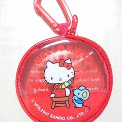 懐かしいデザインのハロ－キティ丸型ポ－チ♥️｛未使用｝