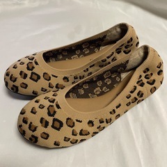 バレーシューズ ヒョウ柄 25.0cm ニット レディース
