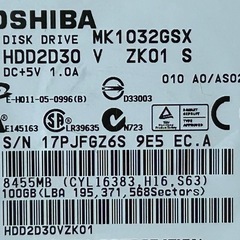 2.5インチSATA HDD 100GBの画像