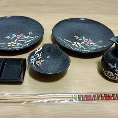 美濃焼　美品陶器　食器セット　花柄　皿　小鉢　薬味入れ　ピッチャー