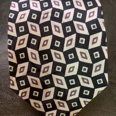 STYLIST シルク100% 幾何学模様ネクタイ　撥水加工　個性派ヴィンテージの画像