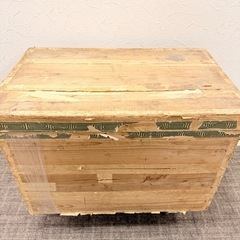 受け渡し決定しました！昭和レトロ 茶箱 ブリキ内張り 木製収納箱 アンティーク雑貨 古道具 インテリアに最適の画像