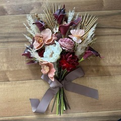 結婚式　ブーケ　ボルドー　胡蝶蘭