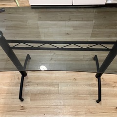 【中古】透明ガラスパソコンデスク