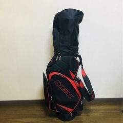 美品　NEXキャディバッグ　ブラック＆レッド　５分割　