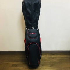 美品　NEXキャディバッグ　ブラック＆レッド　５分割　の画像