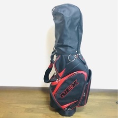 美品　NEXキャディバッグ　ブラック＆レッド　５分割　の画像