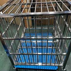 【展示品】 犬用ケージ 大型犬 ケージ 犬小屋 頑丈 ゲージ 犬用ケージ 屋根付き キャスター付き ステンレス トレー 脱走防止 pt088-150の画像
