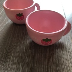 おままごと　ティーカップ＆ソーサー　木製＆ブリキの画像