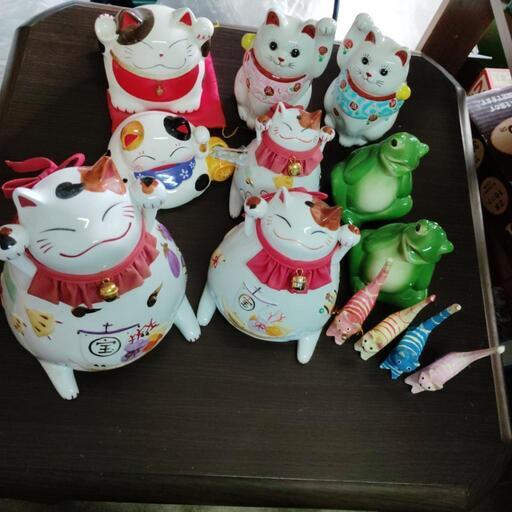 招き猫 貯金箱 陶器製 京大グッズ