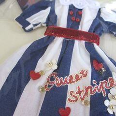 sandy ストライプワンピースセット ネイビー 22cmドール用 ブライス 未使用 Dear Darling fashion for dolls ジュニームーン 札幌市北区屯田の画像