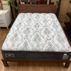ジモティー限定価格！S267 ⭐ 最高級  a.flat エーフラット ルービックJP ダブルベッド 無垢材 七番星 幅145cm USED 綺麗 の画像