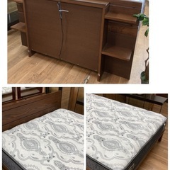 ジモティー限定価格！S267 ⭐ 最高級  a.flat エーフラット ルービックJP ダブルベッド 無垢材 七番星 幅145cm USED 綺麗 の画像
