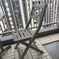 IKEA ガーデンテーブル、チェア　グレーの画像